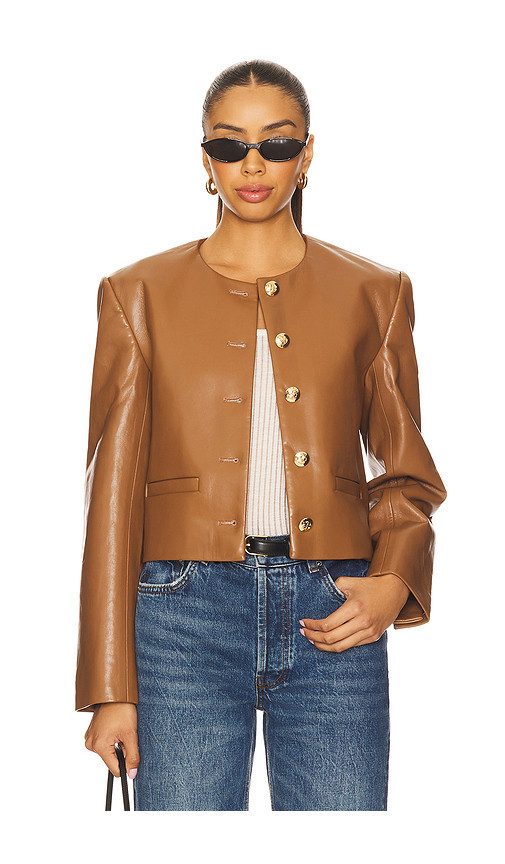 ANINE BING BLOUSON AMBER en Cognac Recycled Leather. Taille S | Revolve Clothing (Global)