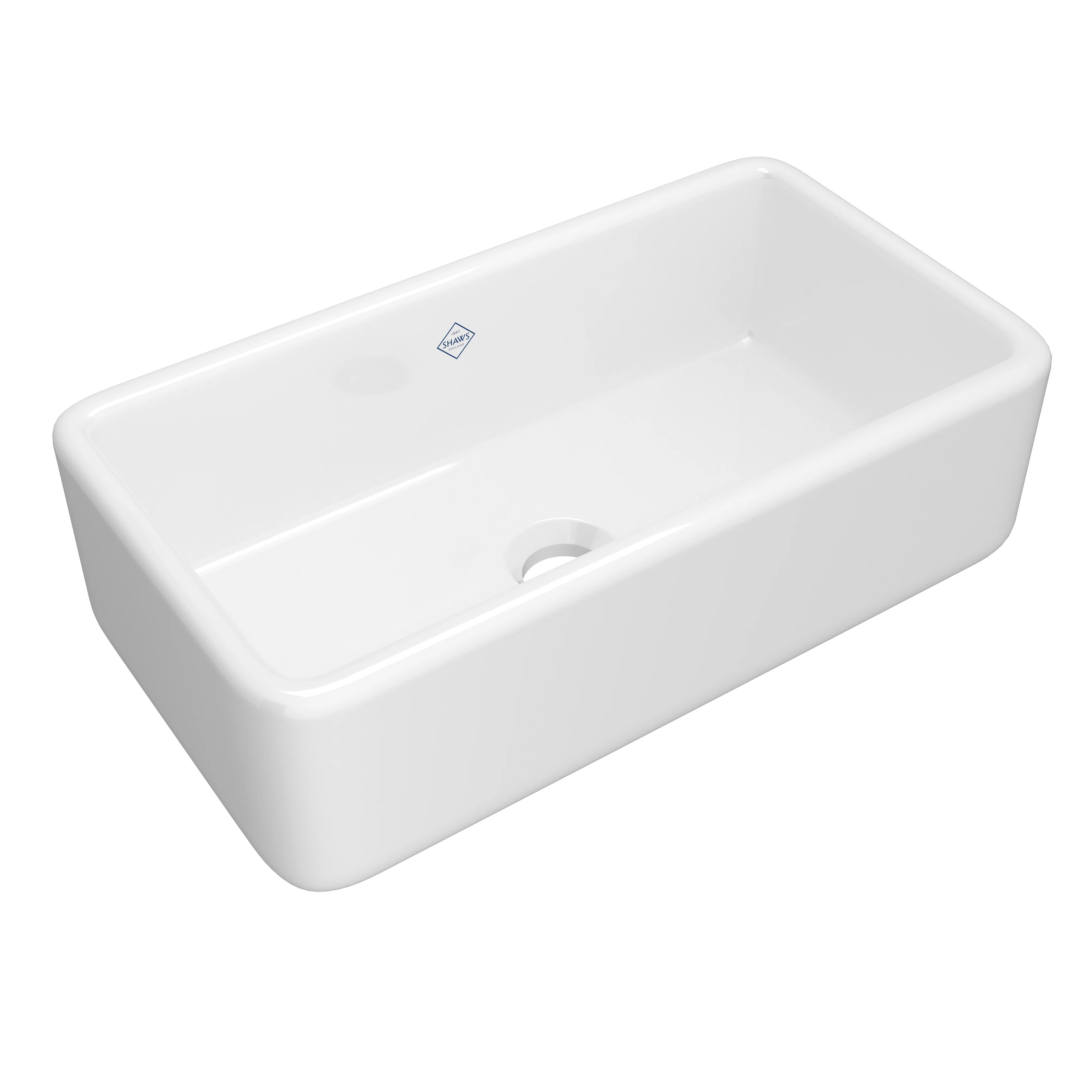Shaws 33" Single Bowl Farmhouse Apron Front Fireclay Kitchen Sink | Wayfair North America