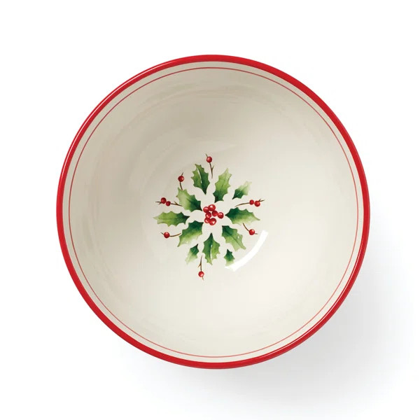 Lenox Holiday Hand-Painted Stoneware Mixing Bowl | Wayfair North America