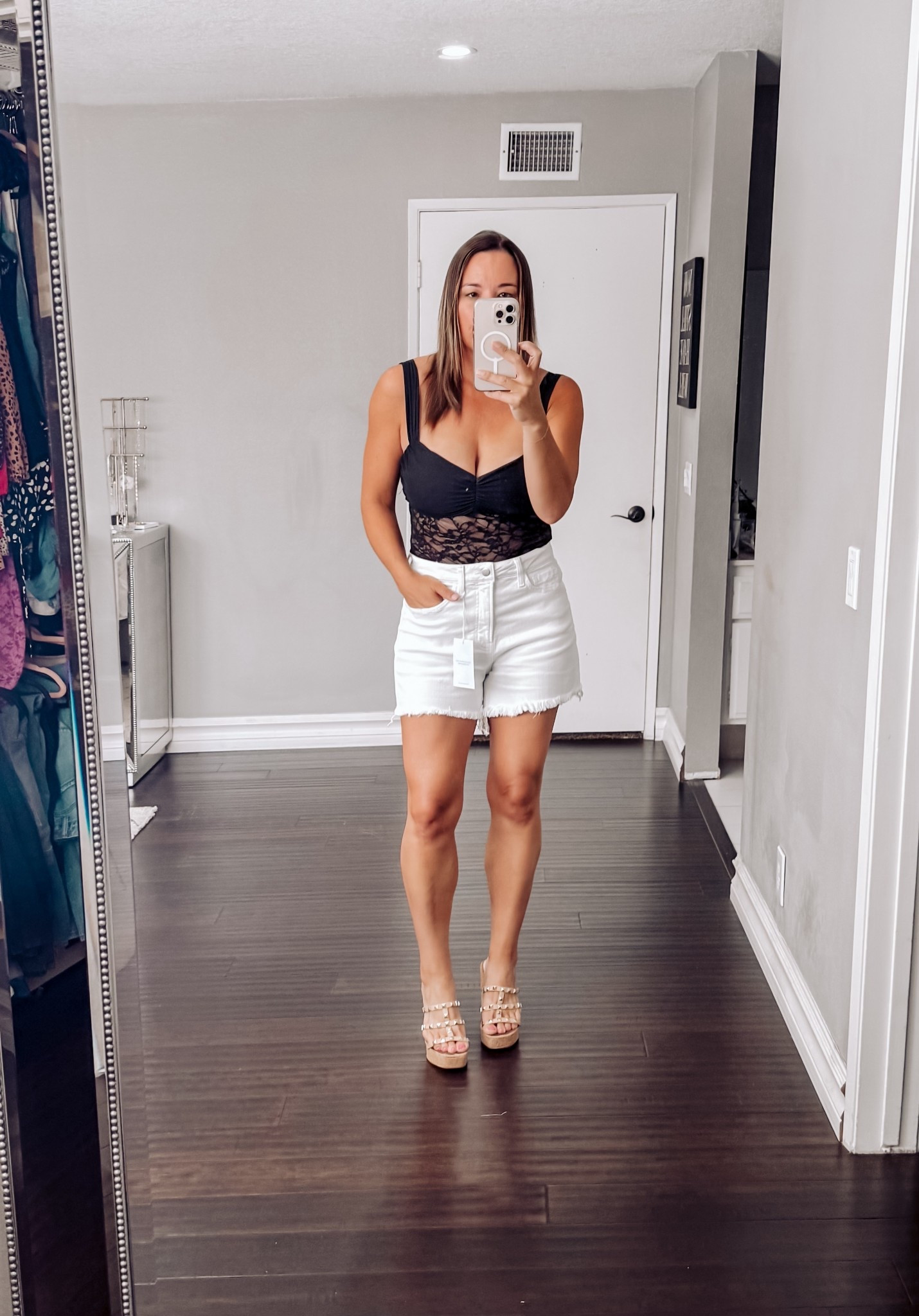 The perfect Mom Jeans if you like them a little longer. For reference wearing a medium. This bodysuit is also so flattering and sexy. Use code APRIL35 for 35% off. #LTKStyle #LTKFiinds #LTKSpring #LTKSummer #MomShorts #AffordableFashion #MomStyle #TrendingNow  

 #LTKootd #LTKOver40 #LTKSaleAlert