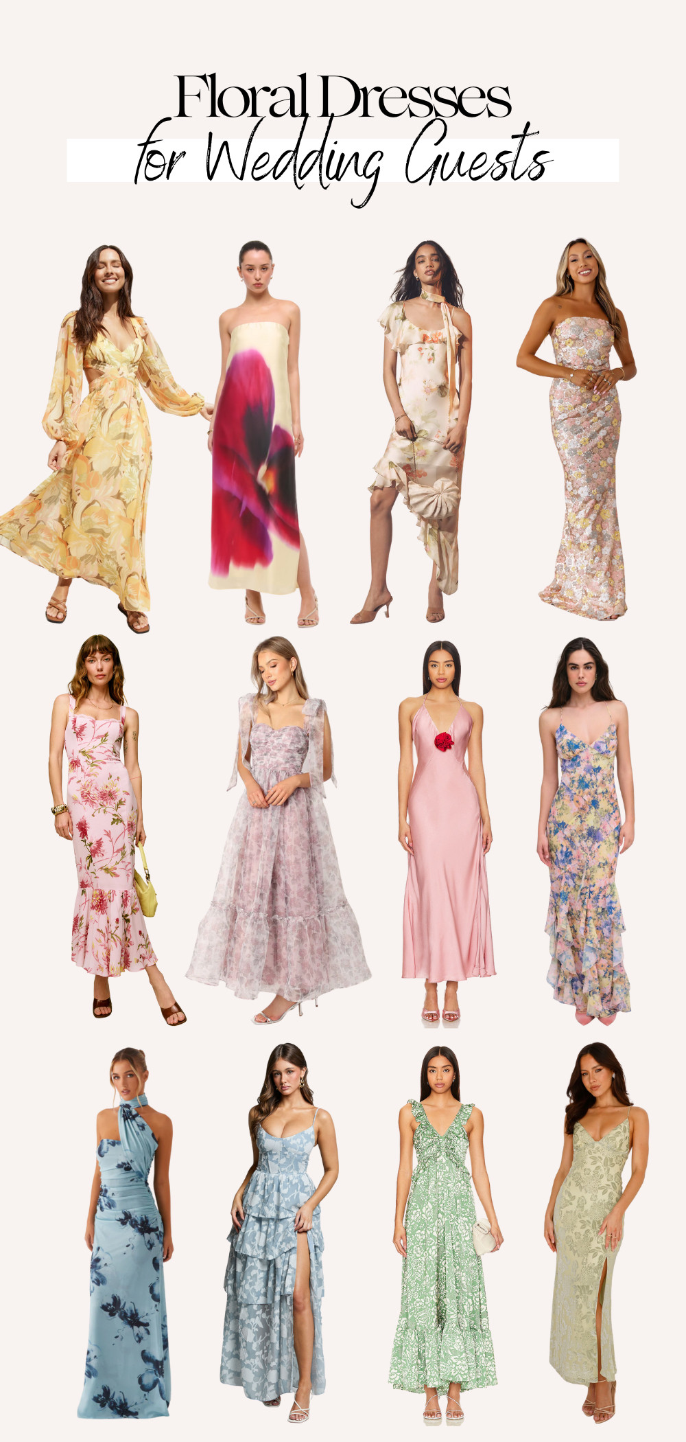 Floral wedding guest dresses are a timeless choice for spring and summer events. Whether you're attending a garden wedding or a rustic celebration, find the perfect floral dress that blends elegance and comfort for your next wedding invite. 

 #LTKSeasonal #LTKWedding