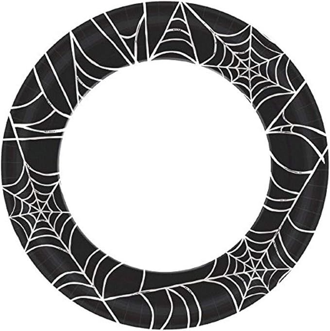 Amscan Spider Web Value Paper Plates - 10", Black & White, Pack of 40 | Amazon (US)