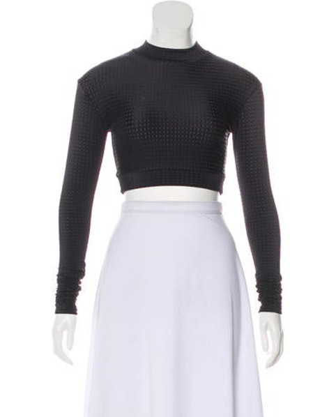 Acacia Long Sleeve Crop Top Navy | The RealReal