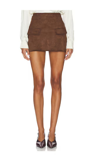 Amelia Suede Mini Skirt in Mocha | Revolve Clothing (Global)