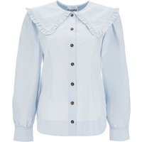 Ganni Poplin Shirt With Oversized Collar | Balardi (US & Canada)