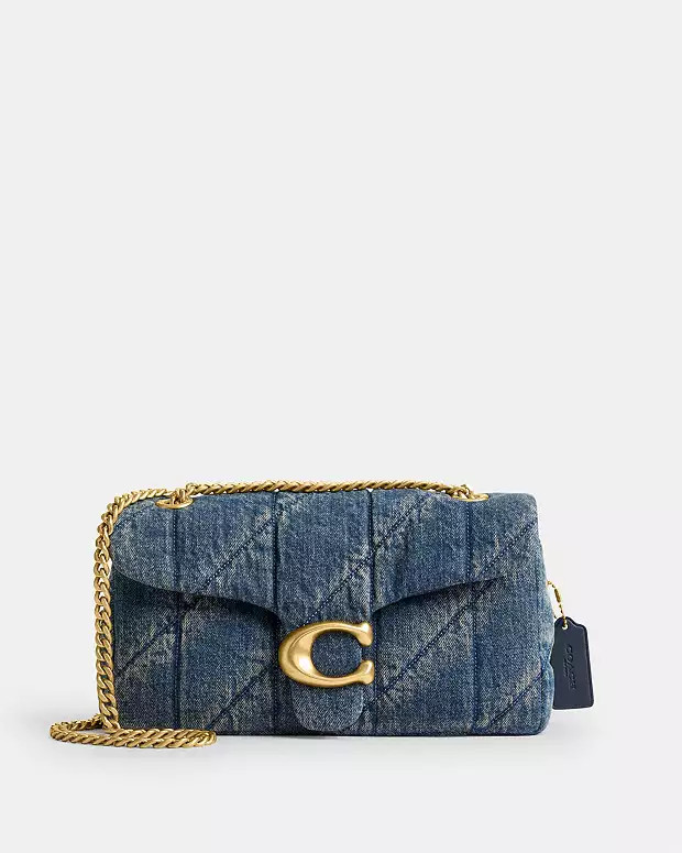 Tabby Shoulder Bag 26 In Regenerative Cotton Denim With Quilting | Coach (UK)