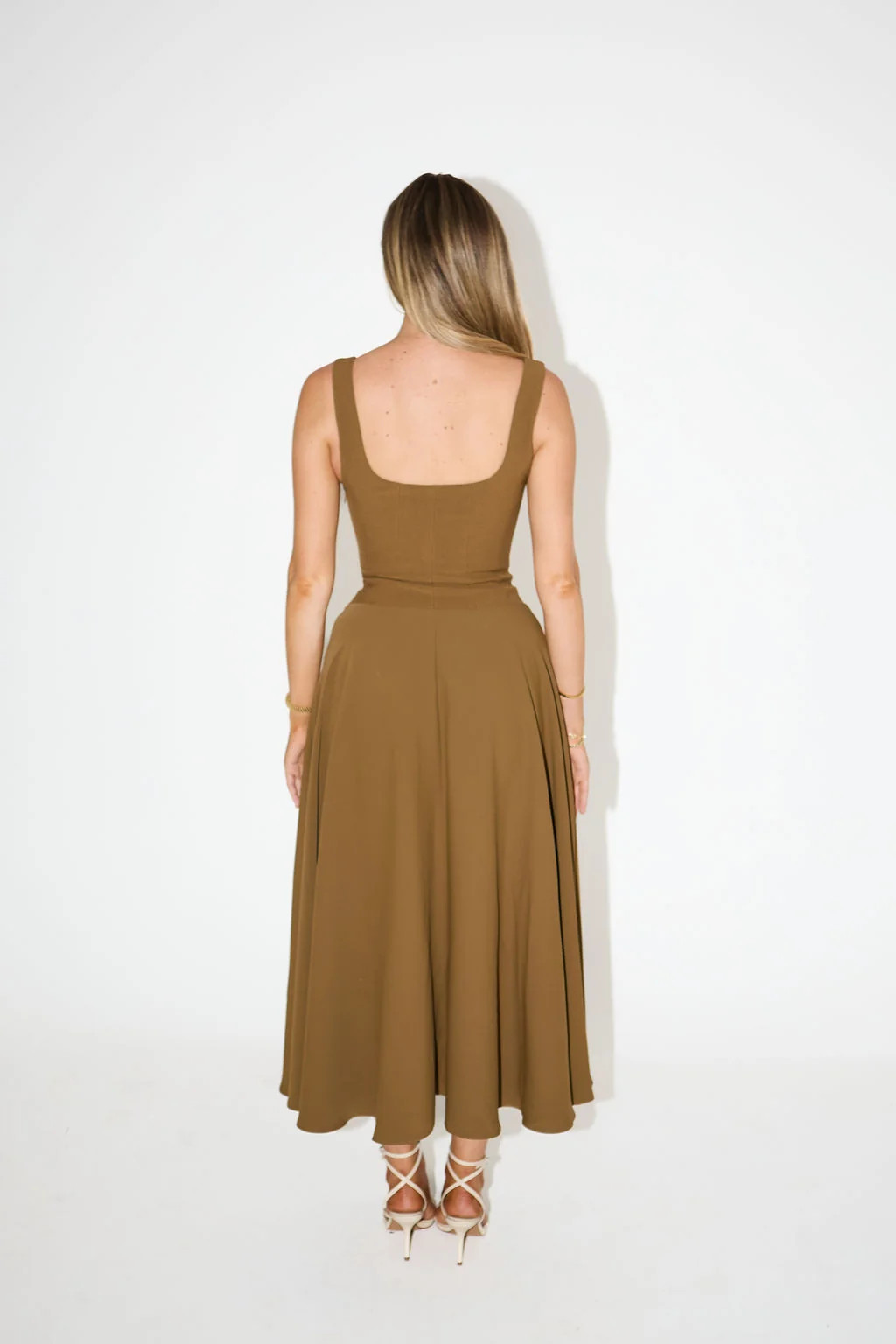 The Ultimate Muse Low Waist Square Neck Midi Dress | Odd Muse