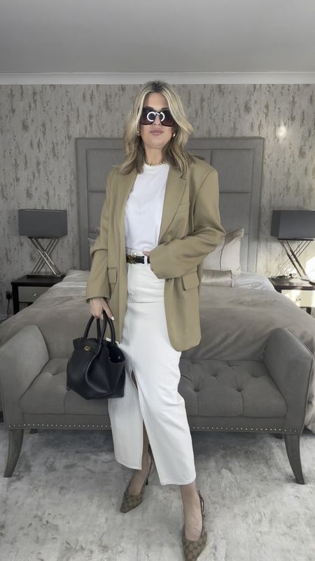 Neutral outfit 🤎🤍

Skirt is last years Mango so linked alternative and ignore the colour of the blazer and tee - the links are correct they are just bringing up the wrong colours! 

#LTKeurope #LTKstyletip #LTKSeasonal