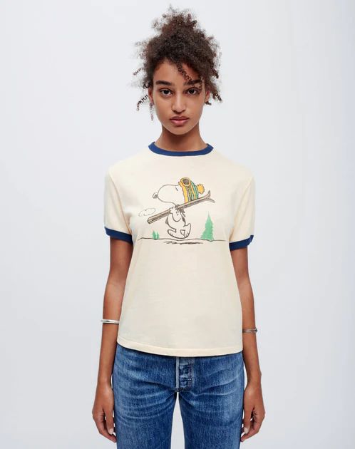 Ringer "Skiing Snoopy" Tee | RE/DONE