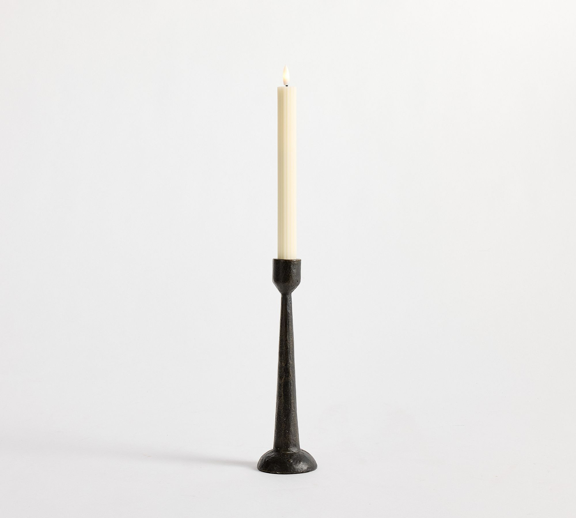 Standard Flameless Fluted Taper Candle | Pottery Barn (US)