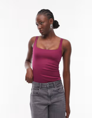 ASOS DESIGN - Super vormgevende body met vierkante hals in paars | ASOS (Global)