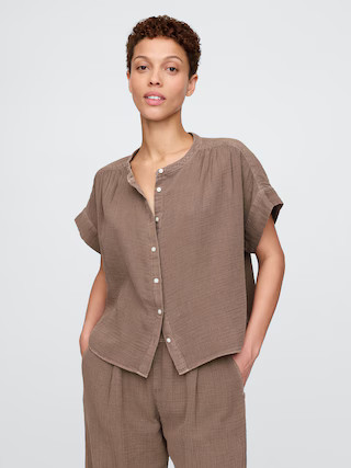 Crinkle Gauze Dolman Shirt | Gap (US)