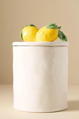 Fruta Lemon Large Stoneware Canister | Anthropologie (US)