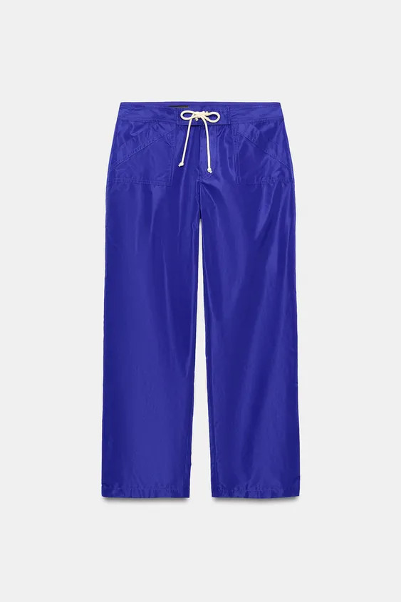 CROPPED NYLON TROUSERS WITH DRAWSTRINGS | Zara UK