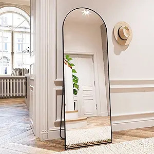 HARRITPURE 58"x18" Arched Full Length Mirror Aluminum Frame Free Standing Leaning Mirror Wall-Mou... | Amazon (US)