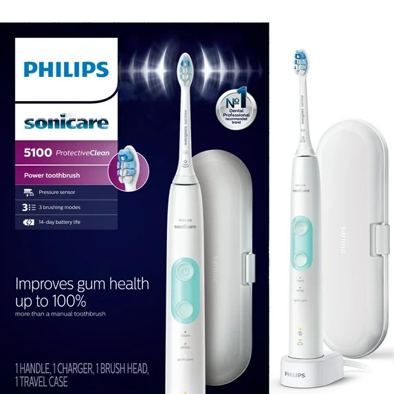 Philips Sonicare ProtectiveClean 5100 Plaque Control, Rechargeable Electric Toothbrush with Press... | Walmart (US)