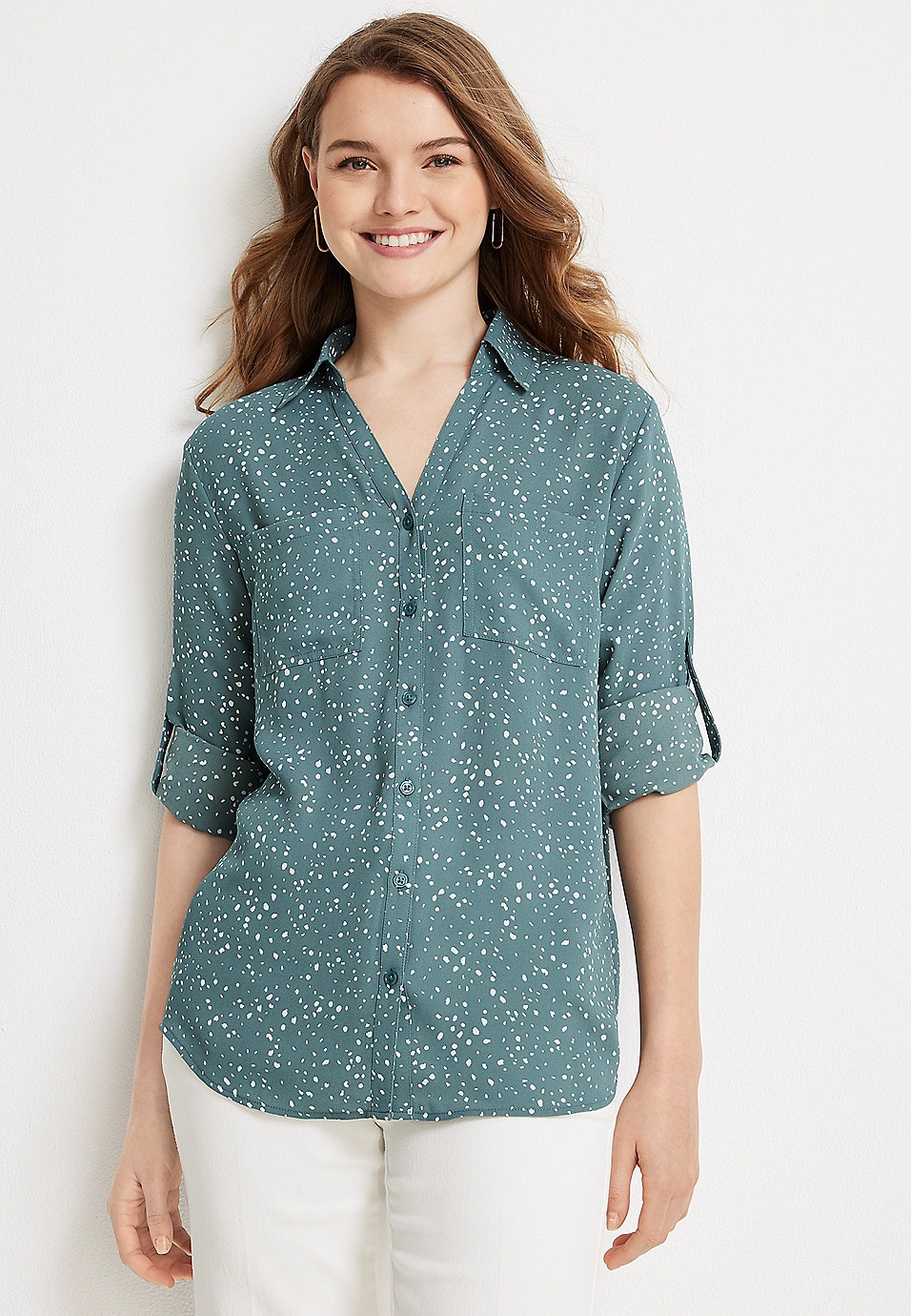 Winona Button Down Blouse | Maurices