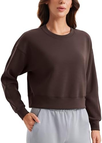 CRZ YOGA SoftAura Pullover Sweatshirt for Women - Crewneck Workout Casual Basic Fall Sweat Shirts | Amazon (US)
