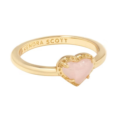Kendra Scott Valentine's Day Anna 14K Gold Over Brass Band Ring - Rose Quartz 7 | Target