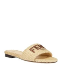 Natural raffia slides | Senser US