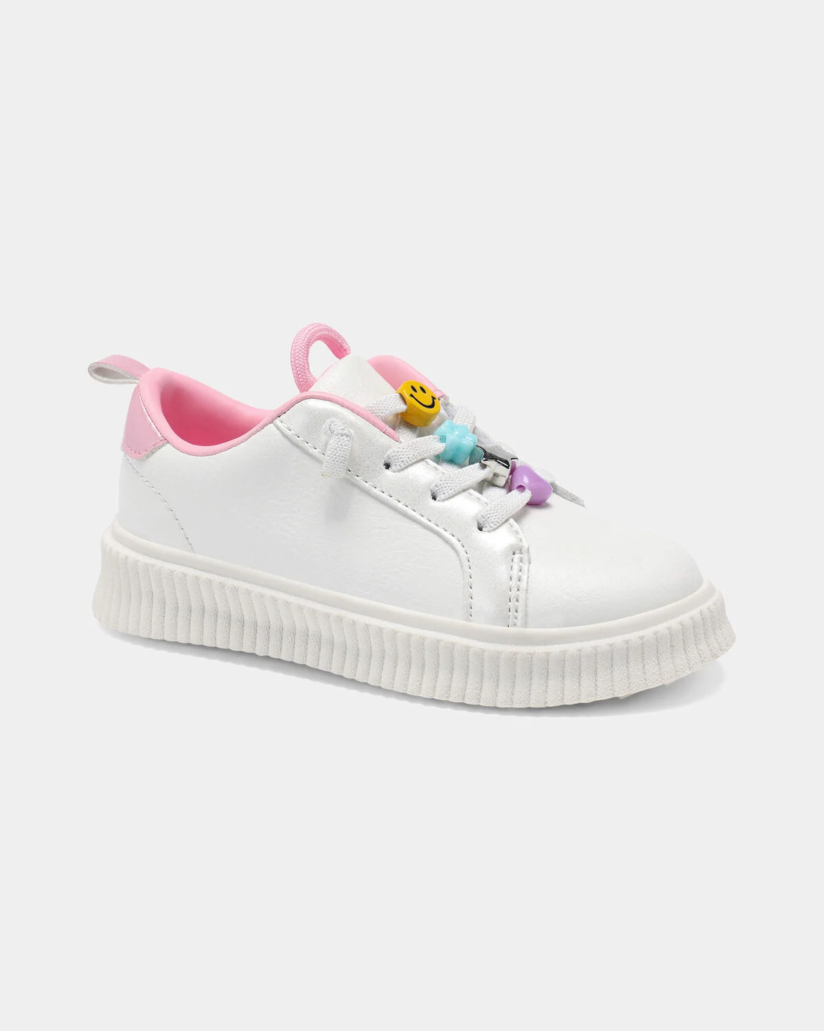Toddler Girl Charm Casual Sneakers - White/Pink | Carter's Inc