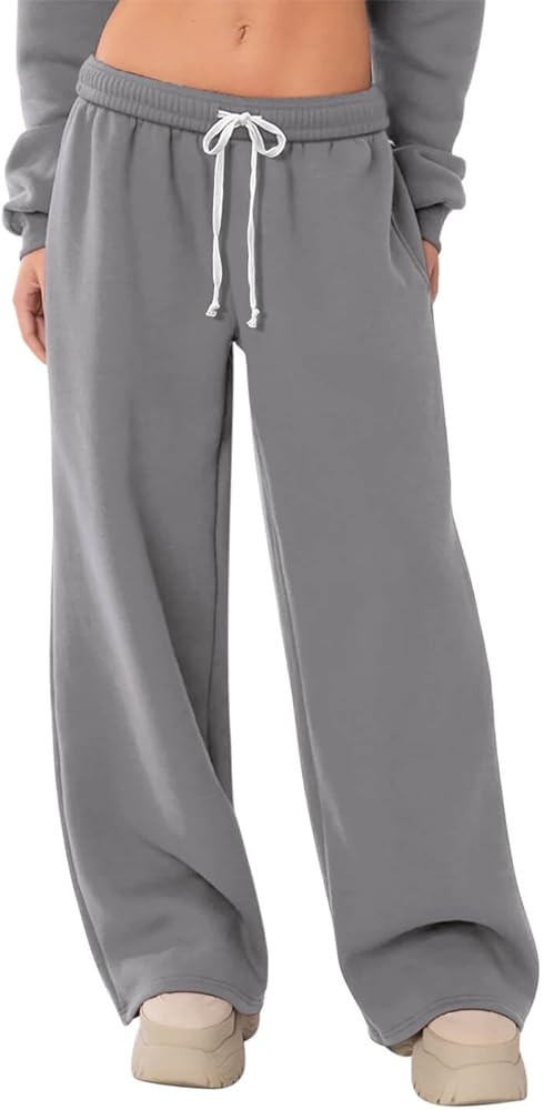 HeSaYep Women's Fleece Lined Sweatpants Wide Leg Thermal Winter Warm Baggy Sweat Pants with Pocke... | Amazon (US)