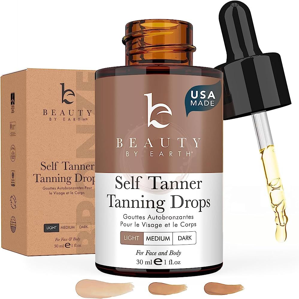 Self Tanner Drops for Face Tanner, Sunless Tan, Body & Face Self Tanner Drops, Face Tanning Drops... | Amazon (US)