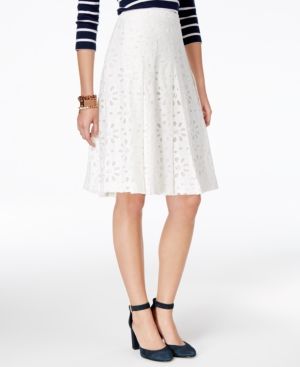 Tommy Hilfiger Lace Eyelet Skirt, Only at Macy's | Macys (US)