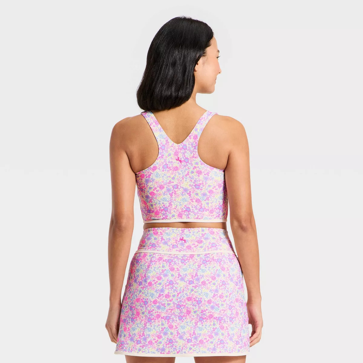Women's Floral Print Piped Longline Sports Bra - JoyLab™ | Target