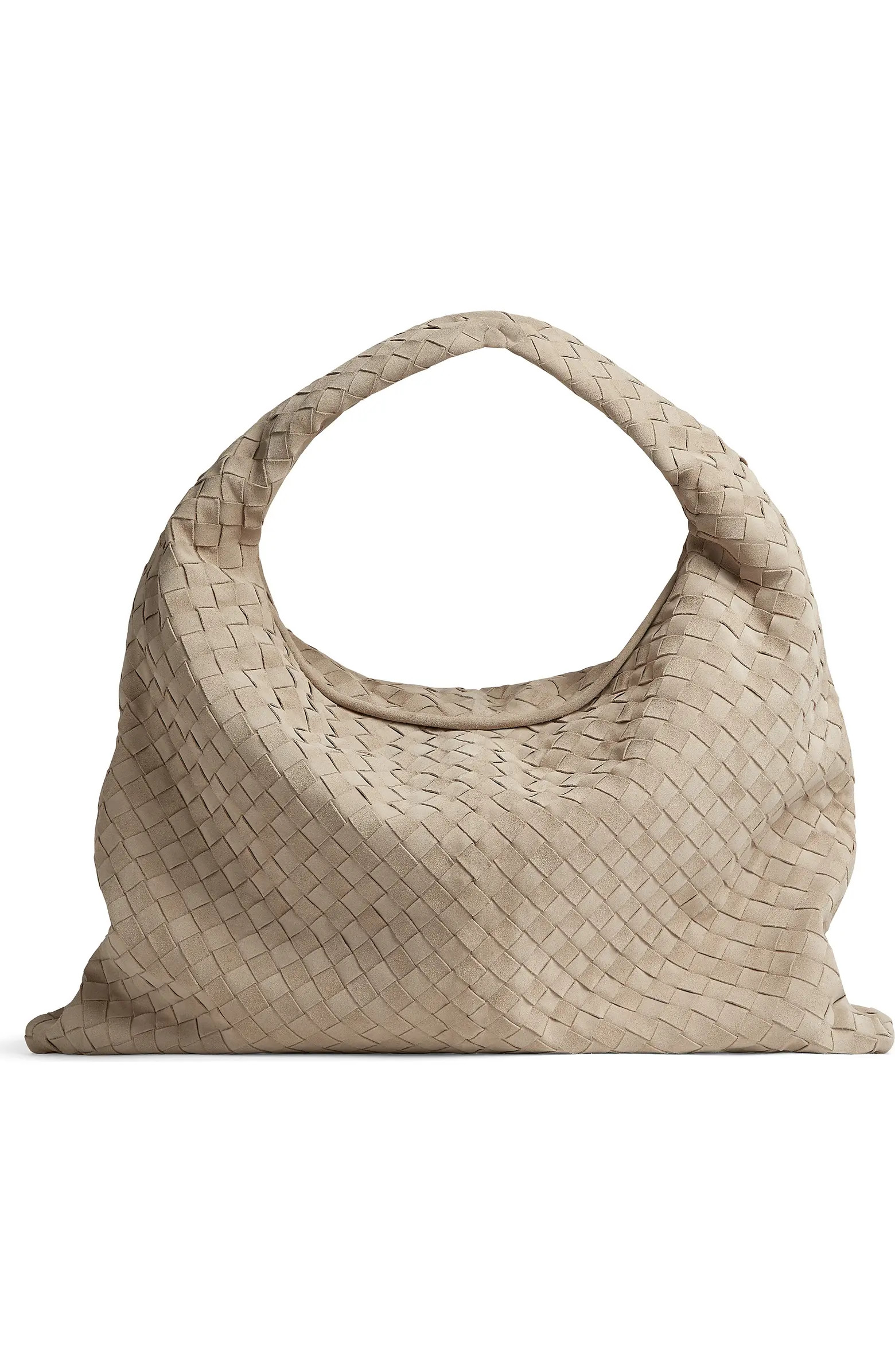 Bottega Veneta Large Hop Intrecciato Suede Hobo Bag | Nordstrom | Nordstrom