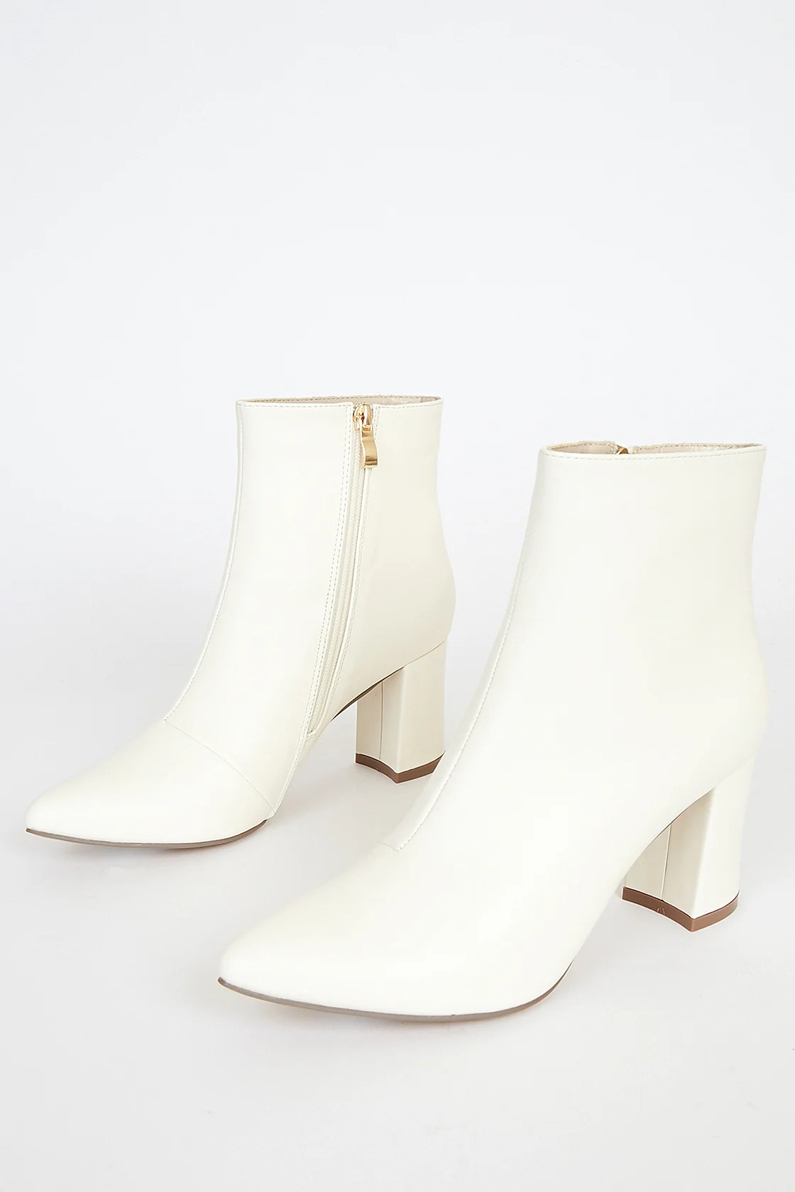 Sarai Off White Pointed-Toe Ankle Booties | Lulus