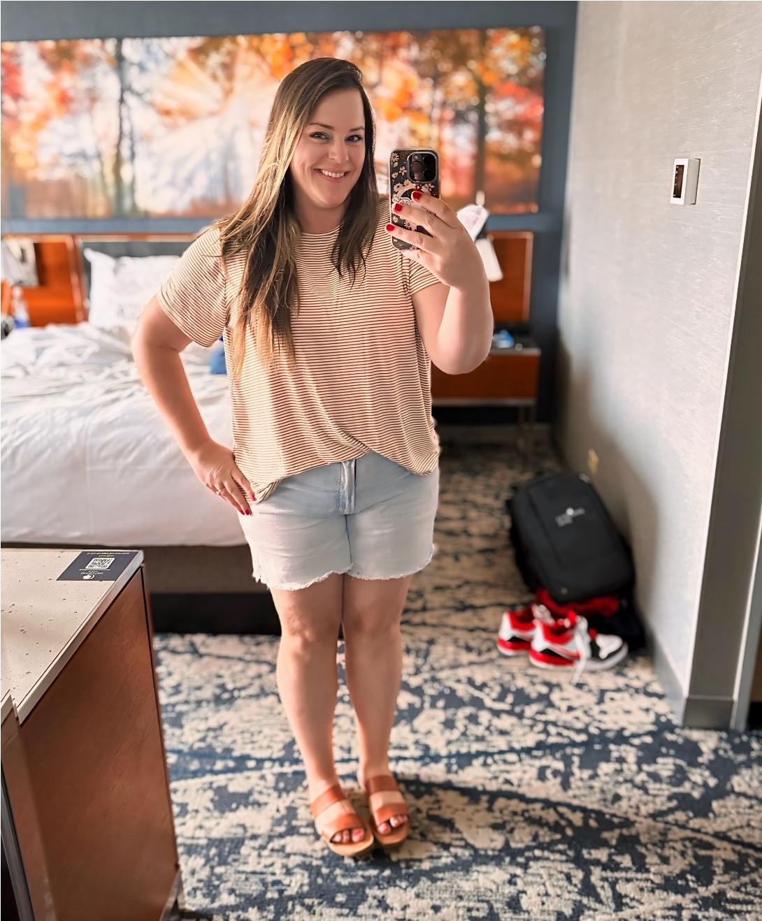 Casual everyday outfit!
Denim shorts with 5inch seam, oversized striped tee! I’m wearing a size 16 shorts and a 2x top! Sized up in the brown sandals and 1/2 a size up in the black sandals!

Shorts, denim shorts, summer outfit, spring outfit, plus size, mid size, 

#LTKFindsUnder100 #LTKPlusSize #LTKTravel