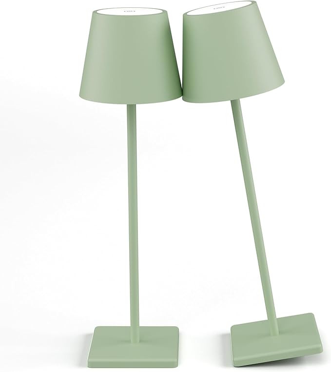 2-Pack LED Cordless Table Lamp, Rechargeable Battery Desk lamp 3W 5500mAh Battery Operated Steple... | Amazon (US)