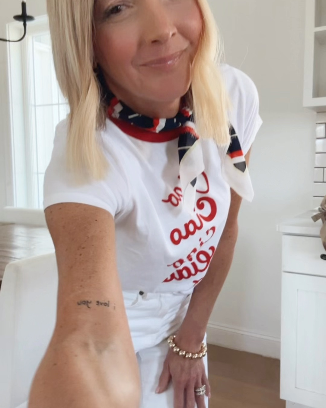 Grwm!!! Summer fit coming in hot 😎!!! These white cropped jeans are a must have , summer ringer Ciao tee , fun scarf & this BOMBER jacket is under $30, let’s not underestimate the jelly’s !!!!! Trust me these are so comfortable I have them in two colors now !!! 
Ringer tee-XS
White denim -25 TTS 
Bomber jacket -XS 
Jelly’s TTS 

#LTKootd #LTKOver40 #LTKgrwm