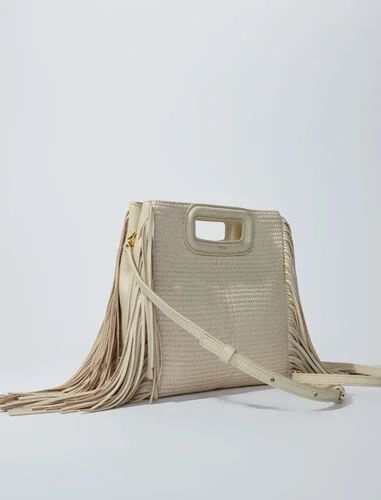 Textile and raffia M bag | Maje US
