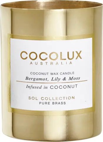 Cocolux Australia Bergamot, Lily & Moss Small Brass Candle | Nordstrom | Nordstrom