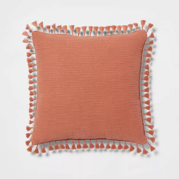 Euro Textured Slub Tassel Decorative Throw Pillow - Threshold™ | Target