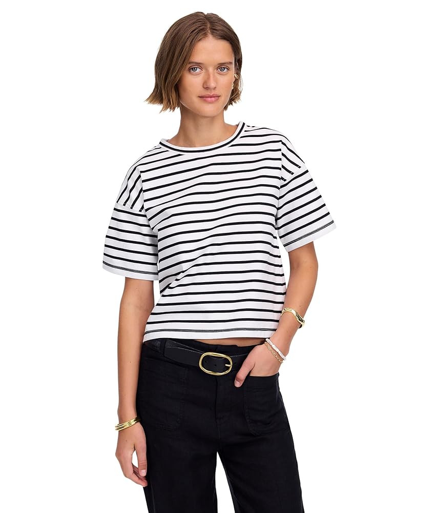 Madewell Women's Structured Boxy Tee Stripe | Amazon (US)
