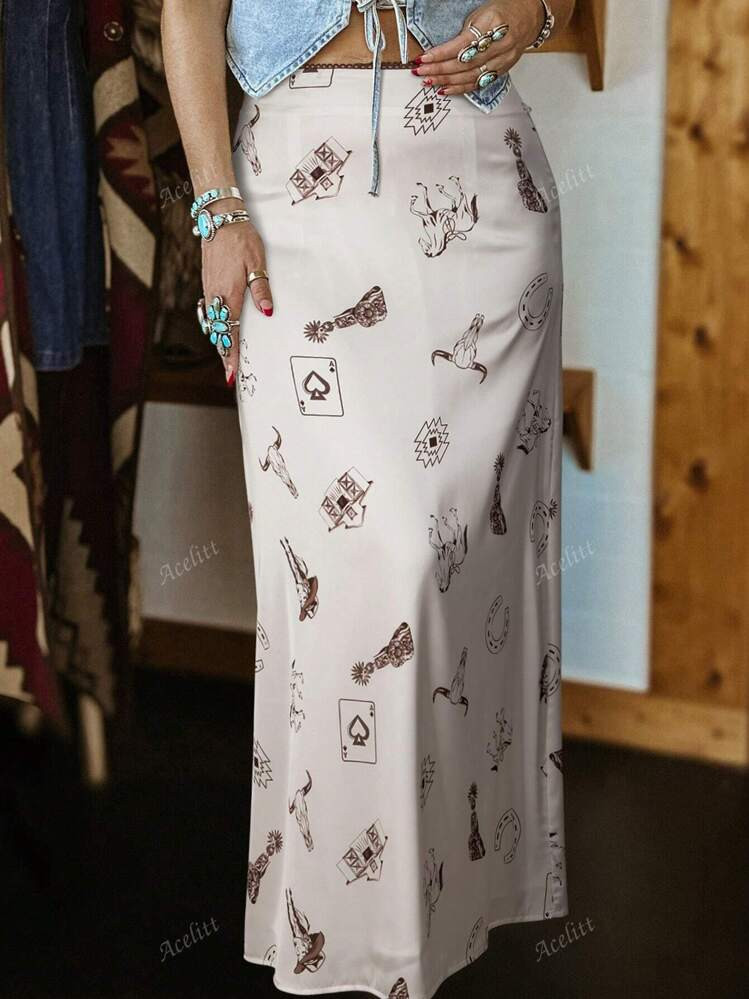 Western Print Skirt | SHEIN