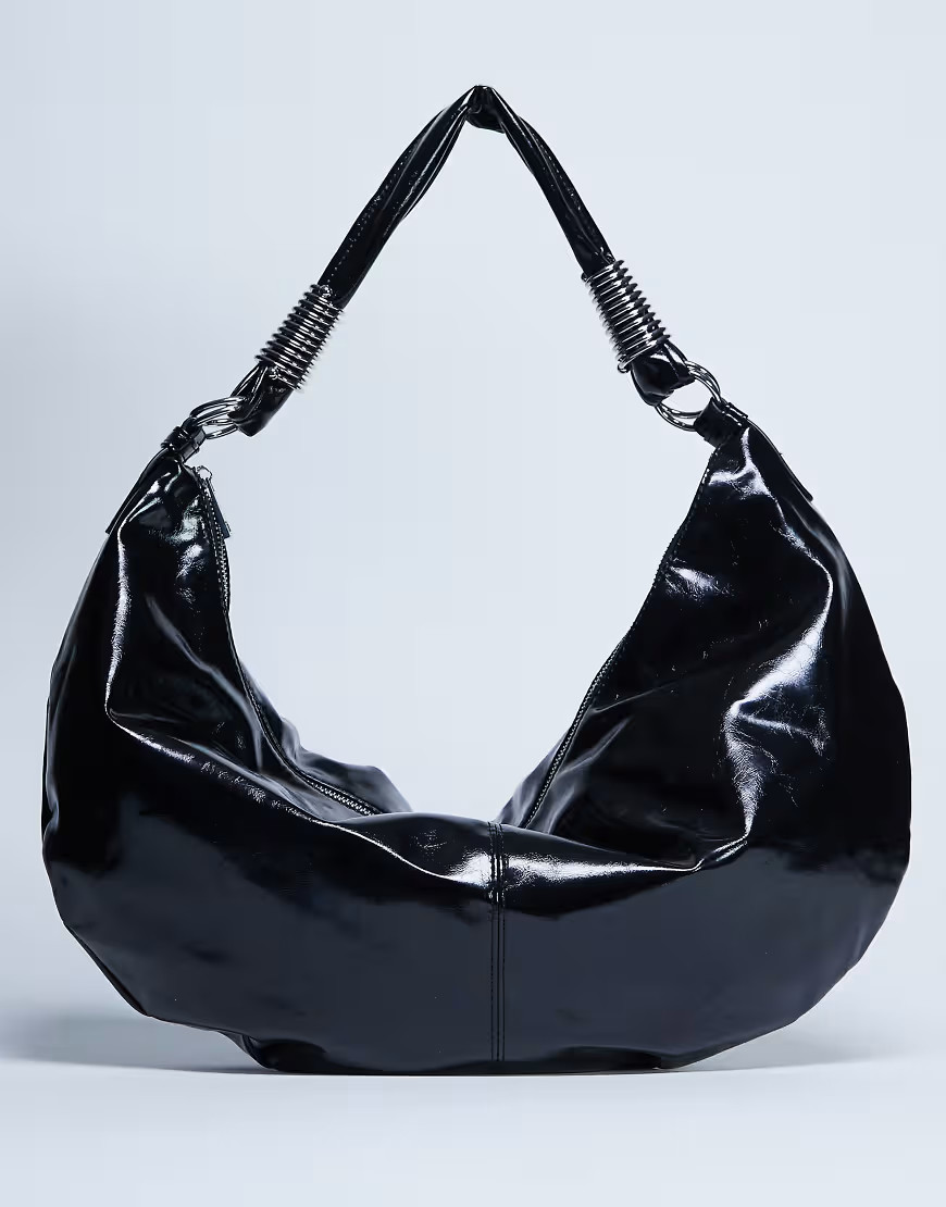 Topshop Sloane hardware scoop shoulder bag in black | ASOS (Global)