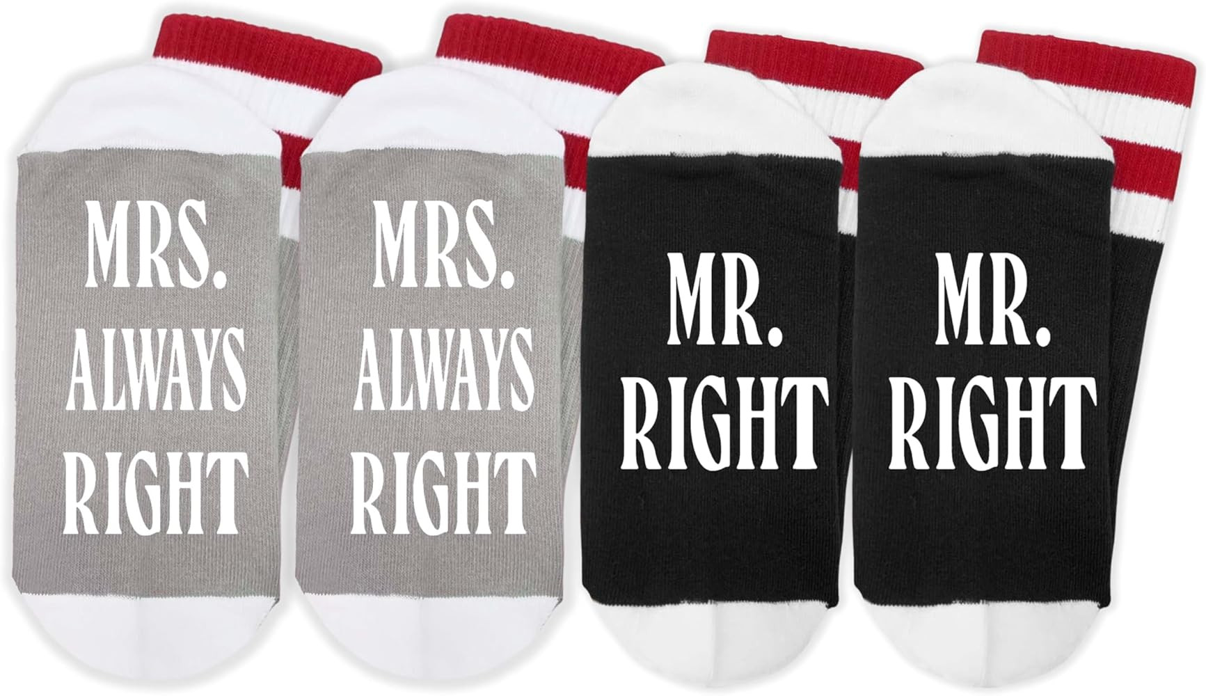 Mr. Right & Mrs. Always Right' Novelty Socks Gifts Birthday, Christmas, Anniversary, Valentine’... | Amazon (US)