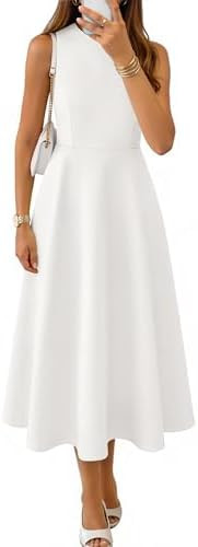 ZESICA Women's Summer Sleeveless Midi Cocktail Dresses 2026 Formal Elegant Flowy A Line Wedding G... | Amazon (US)