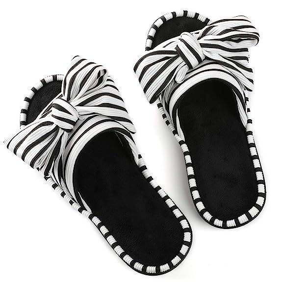 ULTRAIDEAS Women's Memory Foam Open Toe Slide Slippers with Adjustable Strap and Cozy Terry Linin... | Amazon (US)