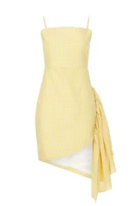 Yellow Plaid Ruffle Dress | Rent the Runway