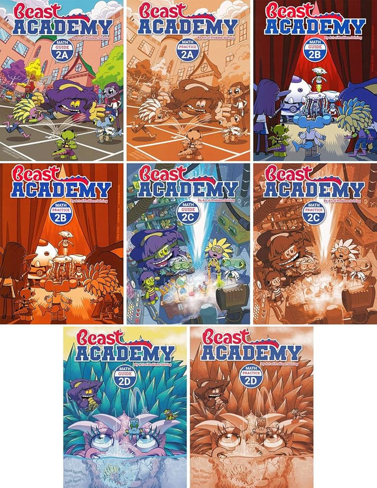 Beast Academy Grade 2 Complete Books Set, 8 Books Collection, by Art of Problem Solving, Guide an... | Amazon (US)