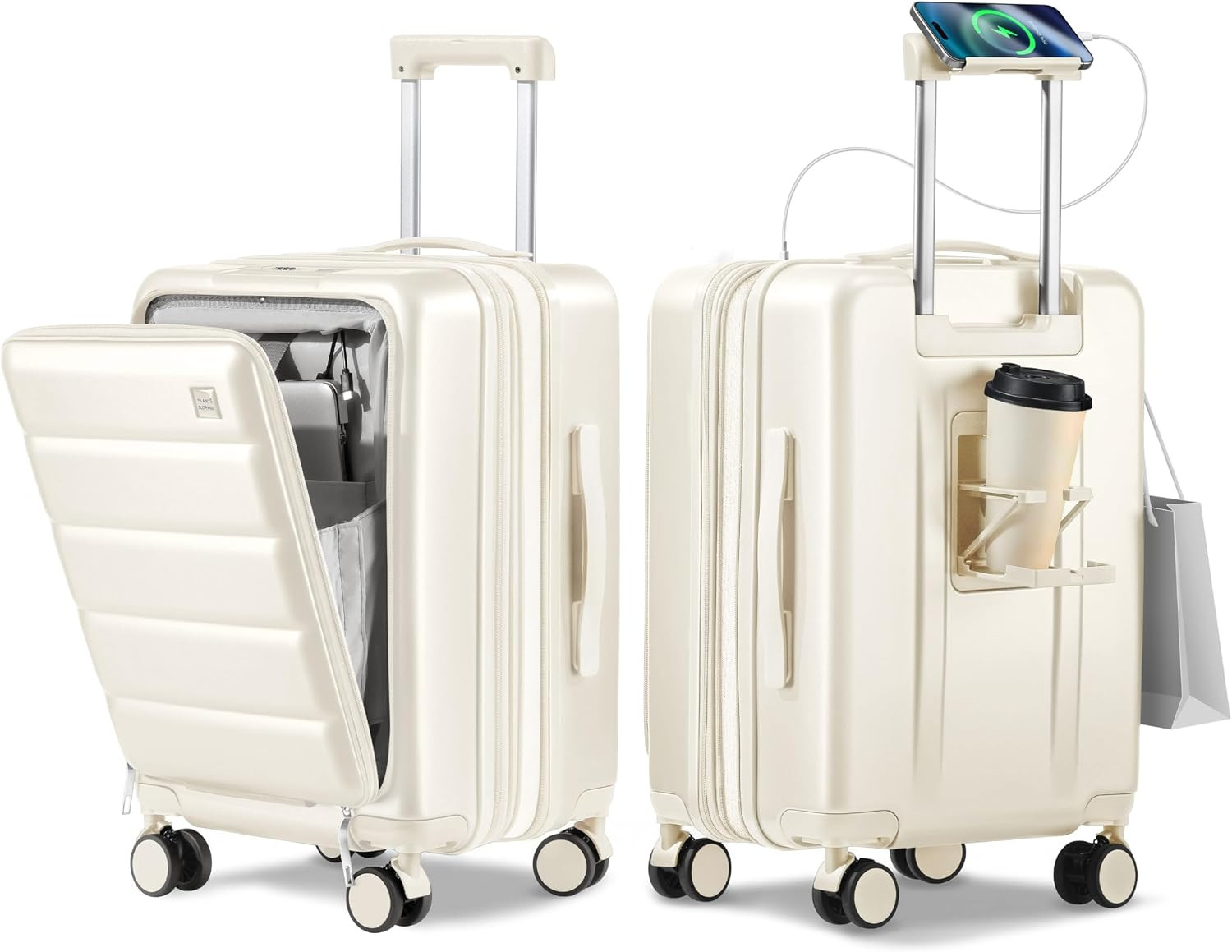 20IN Expandable Carry On Luggage-Milky White | Amazon (US)