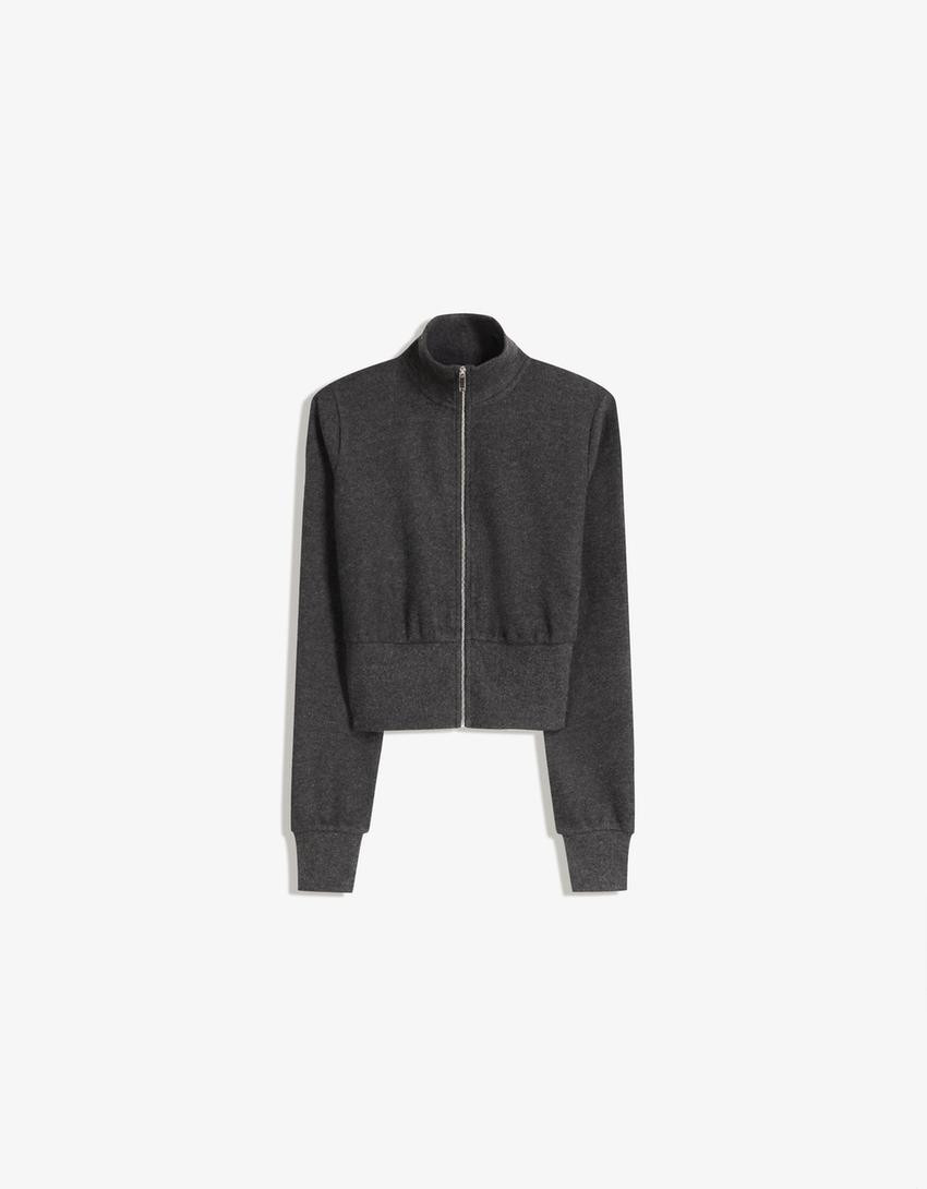 Zip sweatshirt - Sweaters and sweatshirts - Women | Bershka GB