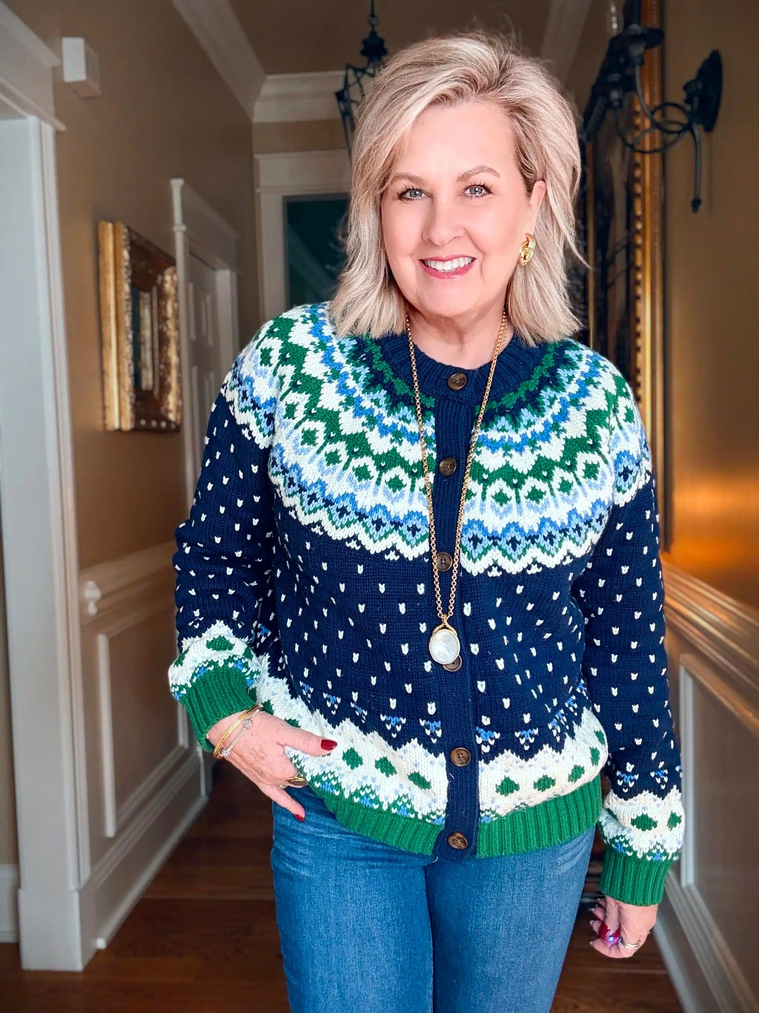 A festive fair isle sweater for the holidays! This one is available in 3 colors and can be dressed up or down. 

#LTKootd #LTKHoliday #LTKGiftGuide
