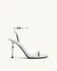 Alivia Gold Metal Heel Sandals - Silver | JW PEI US