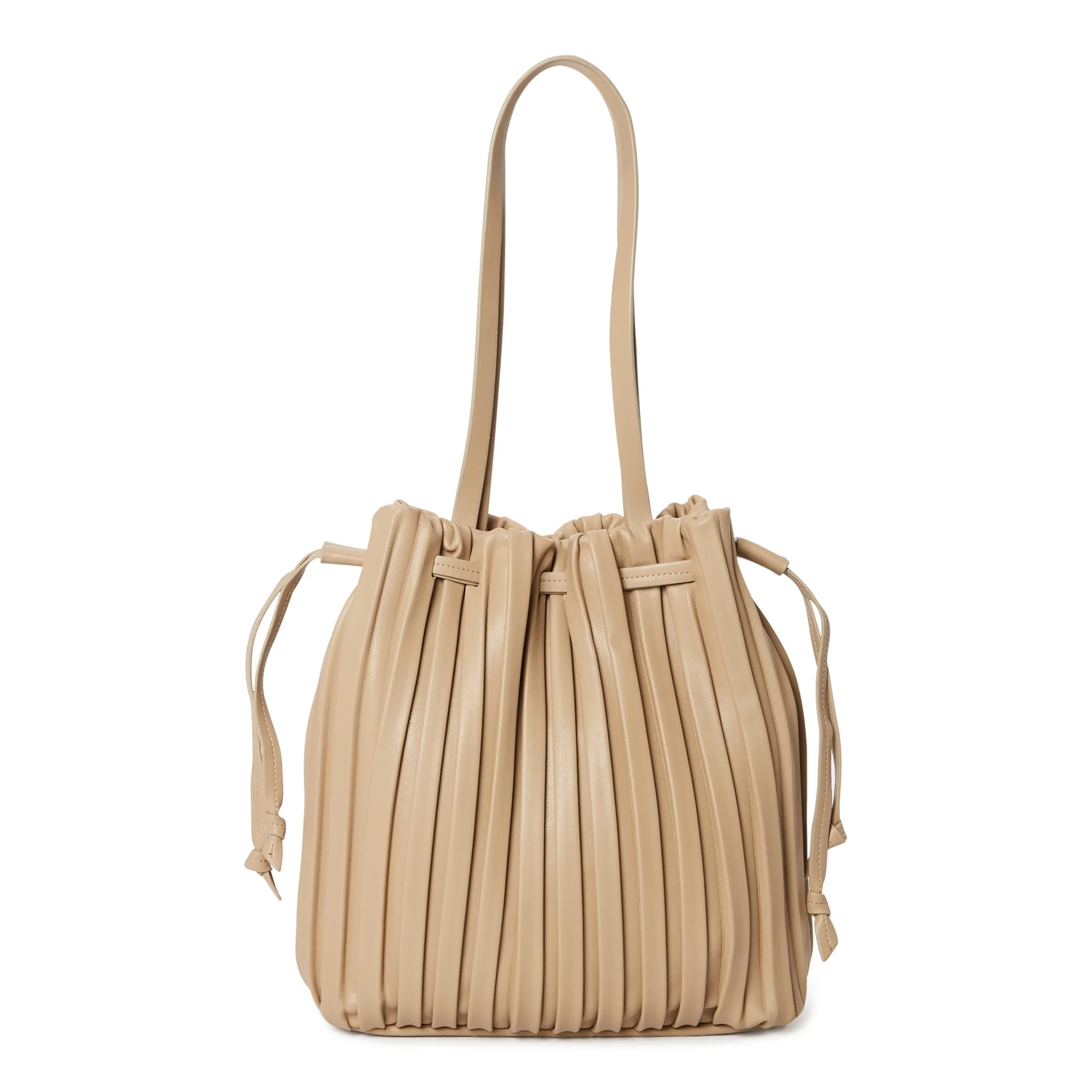 Time & Tru Women's Pleated Bucket Handbag | Walmart (US)